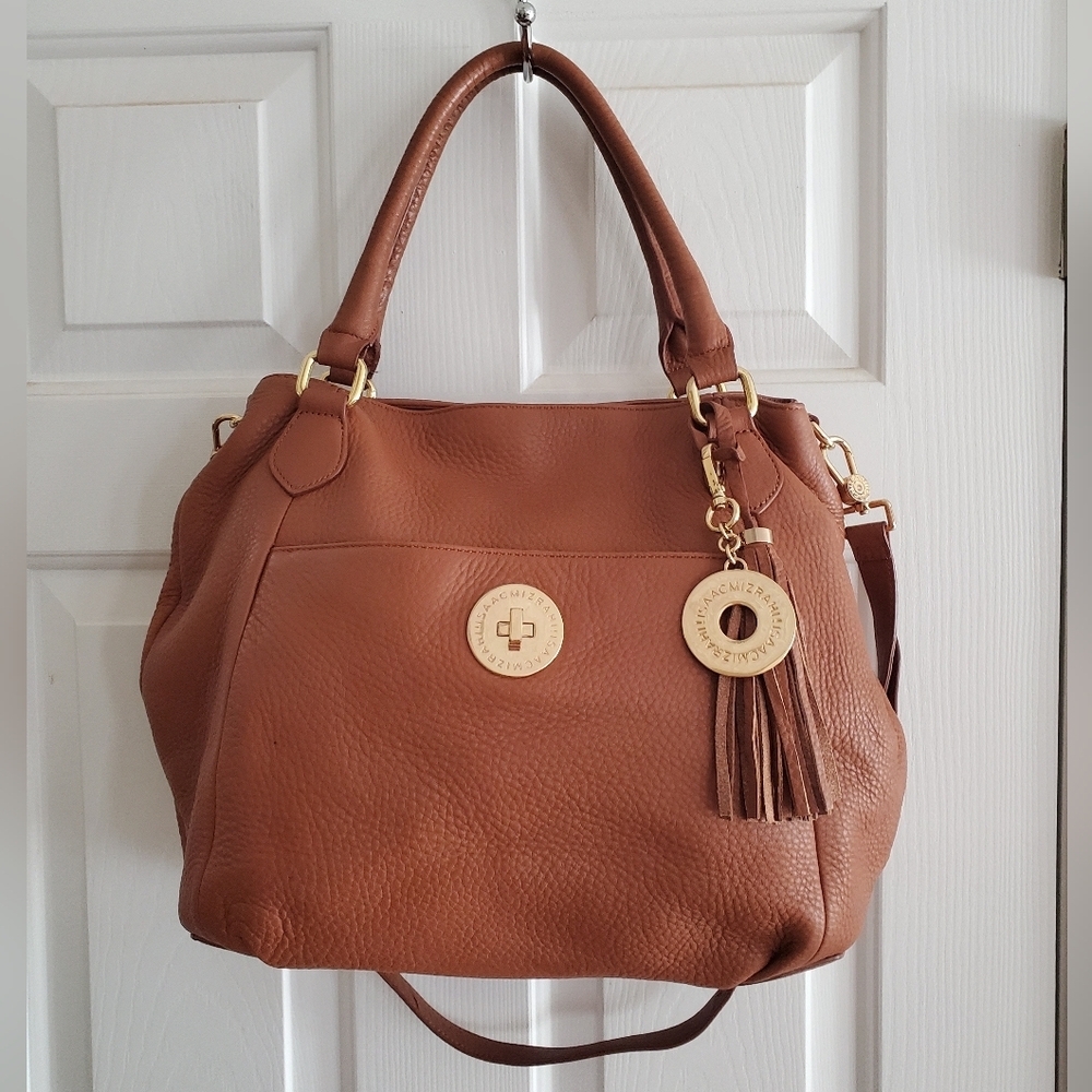 Isaac Mizrahi Pebbled Leather Brown shoulder bag